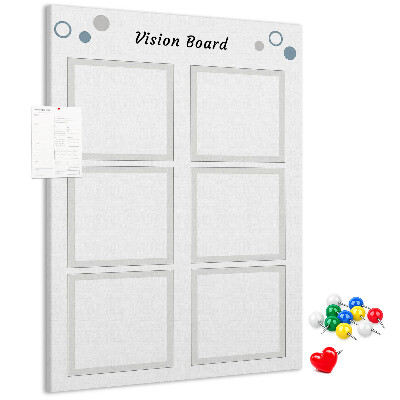 Tablón de corcho Tablero de visión con marcos vacíos