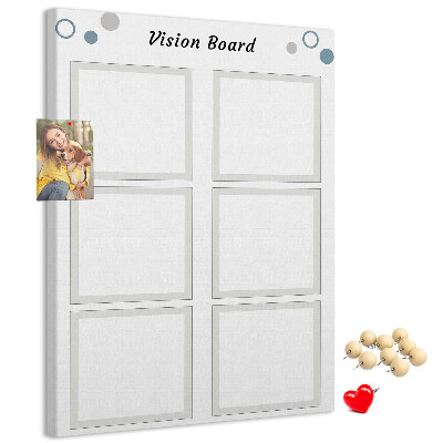 Tablón de corcho Tablero de visión con marcos vacíos