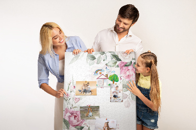 Tablero de corcho con estampado floral en delicados tonos de rosa