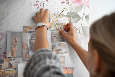 Tablero de corcho con estampado floral en delicados tonos de rosa