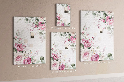 Tablero de corcho con estampado floral en delicados tonos de rosa