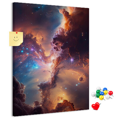 Tablero de corcho para pared Fenómenos cósmicos en una galaxia colorida