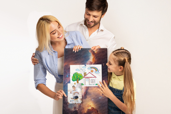 Tablero de corcho para pared con diseño de fenómenos cósmicos en una galaxia colorida