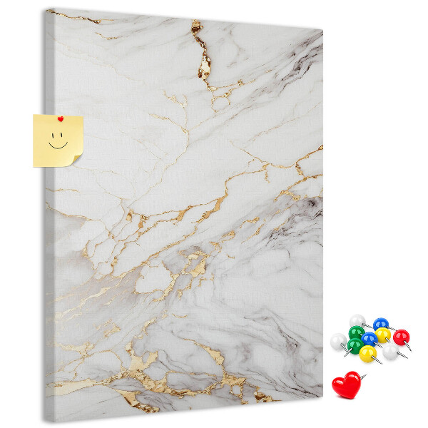 Tablón de corcho Mármol elegante con vetas doradas