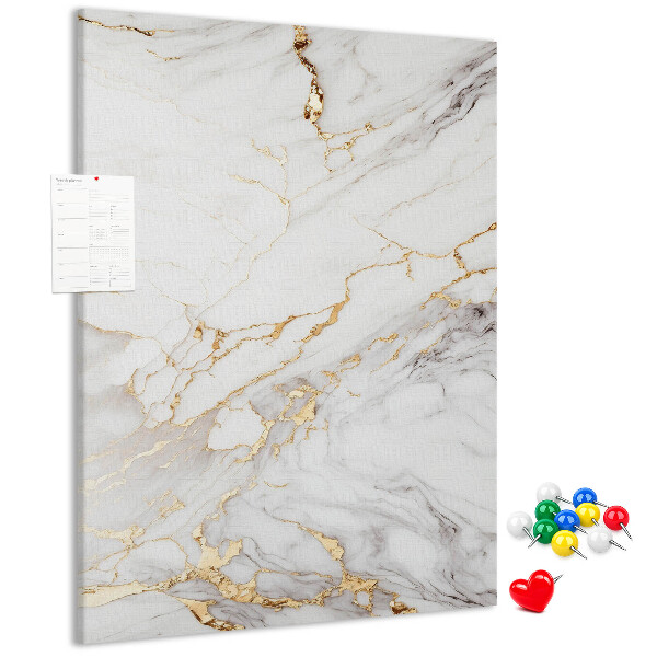 Tablón de corcho Mármol elegante con vetas doradas