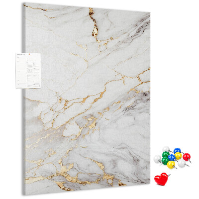 Tablón de corcho Mármol elegante con vetas doradas
