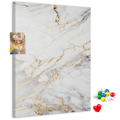 Tablón de corcho Mármol elegante con vetas doradas
