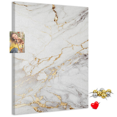 Tablón de corcho Mármol elegante con vetas doradas