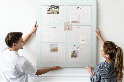 Tablero de corcho para pared Planificación de objetivos con un tema de chevrón