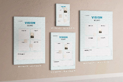 Tablero de corcho para visión organizador con cuatro categorías de objetivos