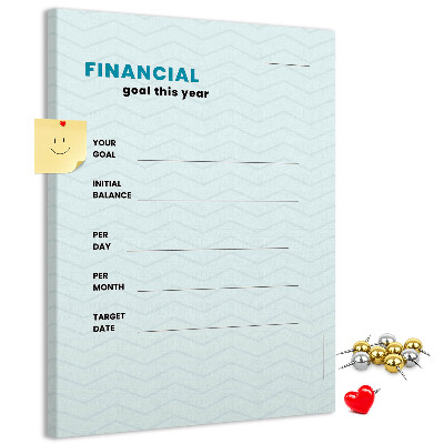 Tablero de corcho para pared Un tema para planificar objetivos financieros