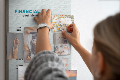 Tablero de corcho para pared Un tema para planificar objetivos financieros