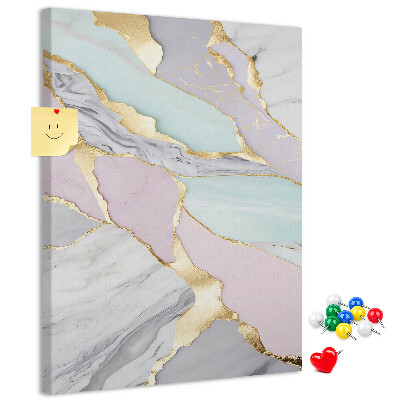 Tablero de corcho Una elegante combinación de mármol y tonos pastel.