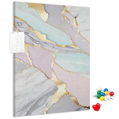 Tablero de corcho Una elegante combinación de mármol y tonos pastel.