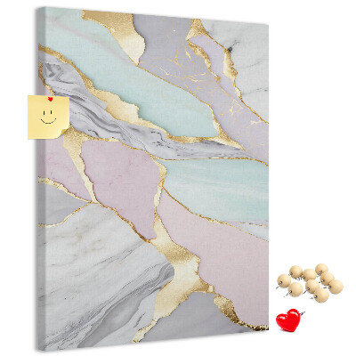 Tablero de corcho Una elegante combinación de mármol y tonos pastel.