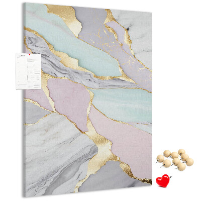 Tablero de corcho Una elegante combinación de mármol y tonos pastel.