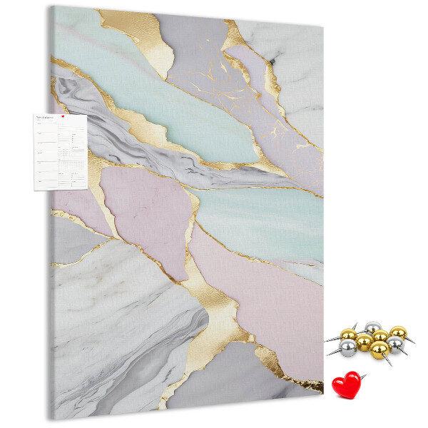 Tablero de corcho Una elegante combinación de mármol y tonos pastel.
