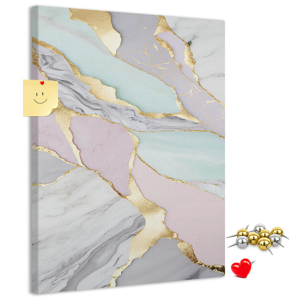 Tablero de corcho Una elegante combinación de mármol y tonos pastel.
