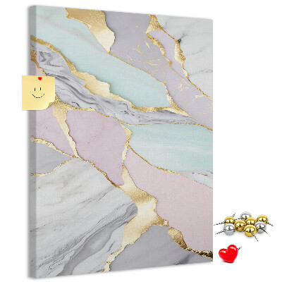 Tablero de corcho Una elegante combinación de mármol y tonos pastel.
