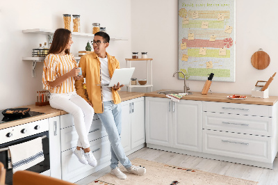 Tablero de corcho para pared con diseño colorido de planificador semanal de comidas para la familia