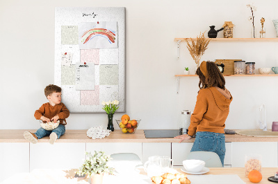 Tablero de corcho para pared con diseño minimalista de agenda anual