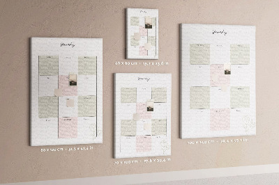 Tablero de corcho para pared con diseño minimalista de agenda anual