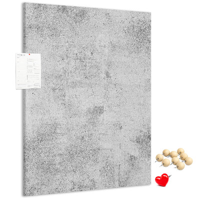Tablón de corcho Gris minimalista con textura de hormigón.