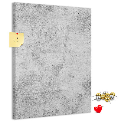 Tablón de corcho Gris minimalista con textura de hormigón.