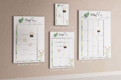 Tablero de corcho Plan de comidas con detalles florales
