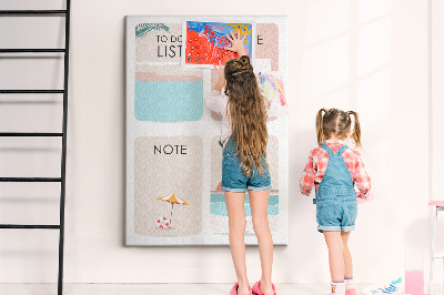 Tablero de corcho Lista de tareas y notas para el verano