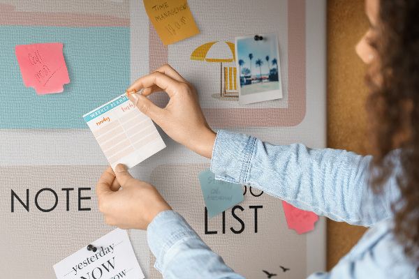 Tablero de corcho Lista de tareas y notas para el verano