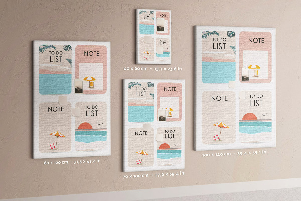 Tablero de corcho Lista de tareas y notas para el verano