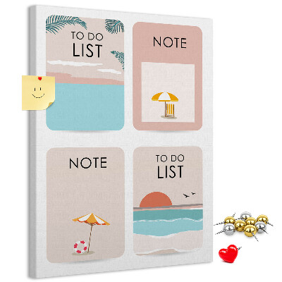 Tablero de corcho Lista de tareas y notas para el verano