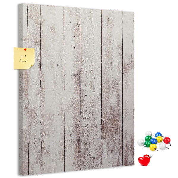 Decoración pizarra de corcho Tablas rústicas en tono claro