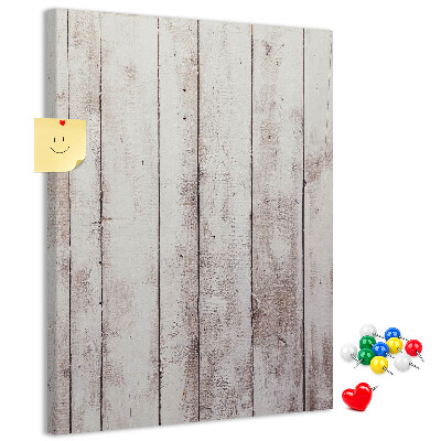 Decoración pizarra de corcho Tablas rústicas en tono claro