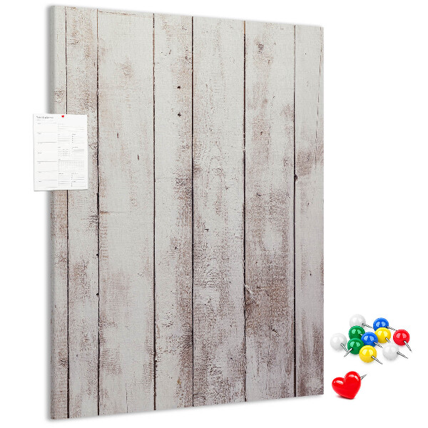 Decoración pizarra de corcho Tablas rústicas en tono claro
