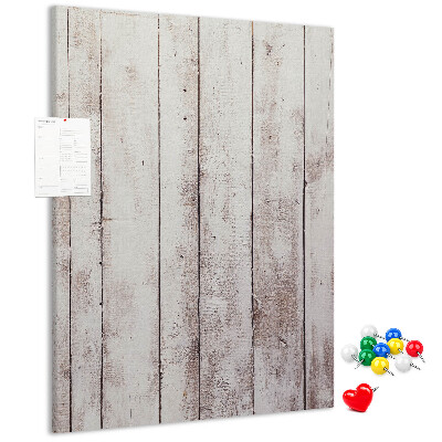 Decoración pizarra de corcho Tablas rústicas en tono claro