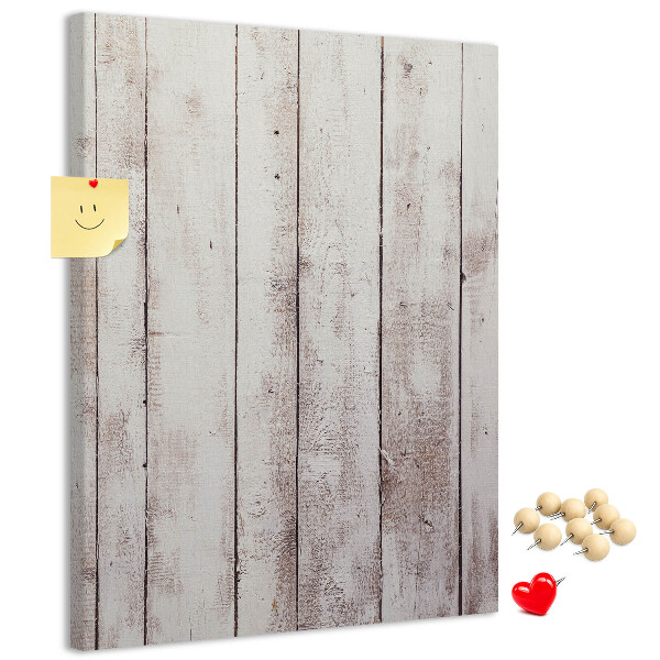 Decoración pizarra de corcho Tablas rústicas en tono claro