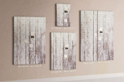 Decoración pizarra de corcho Tablas rústicas en tono claro