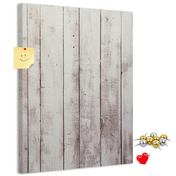 Decoración pizarra de corcho Tablas rústicas en tono claro