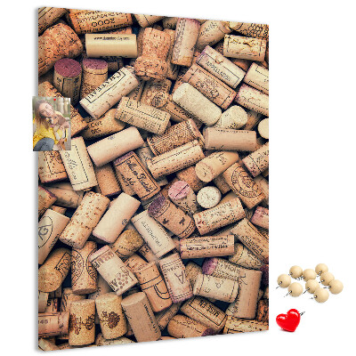 Decoración pizarra de corcho colección de corchos de botellas de vino