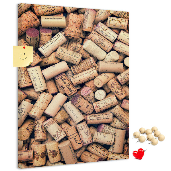 Decoración pizarra de corcho colección de corchos de botellas de vino
