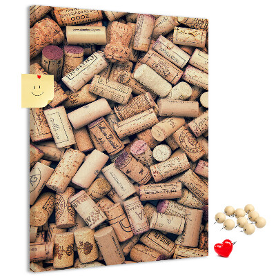 Decoración pizarra de corcho colección de corchos de botellas de vino
