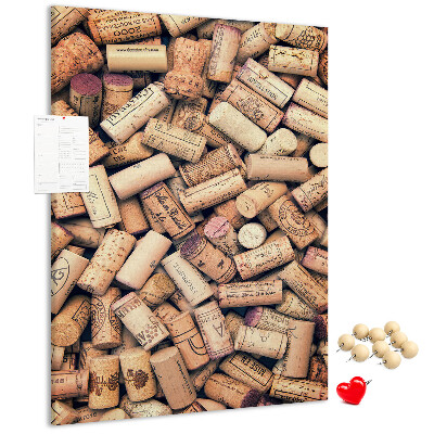 Decoración pizarra de corcho colección de corchos de botellas de vino