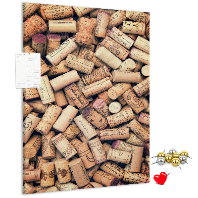 Decoración pizarra de corcho colección de corchos de botellas de vino