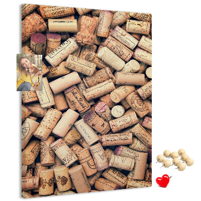 Decoración pizarra de corcho colección de corchos de botellas de vino