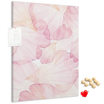 Tablero de corcho para pared con diseño de delicados pétalos en tonos pastel