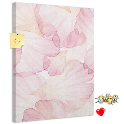 Tablero de corcho para pared con diseño de delicados pétalos en tonos pastel