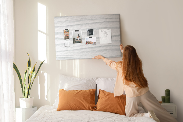 Tablero de corcho decorado Patrón moderno de textura de pared ondulada