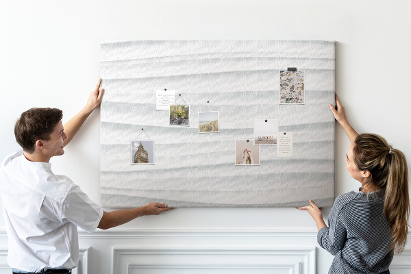 Tablero de corcho decorado Patrón moderno de textura de pared ondulada